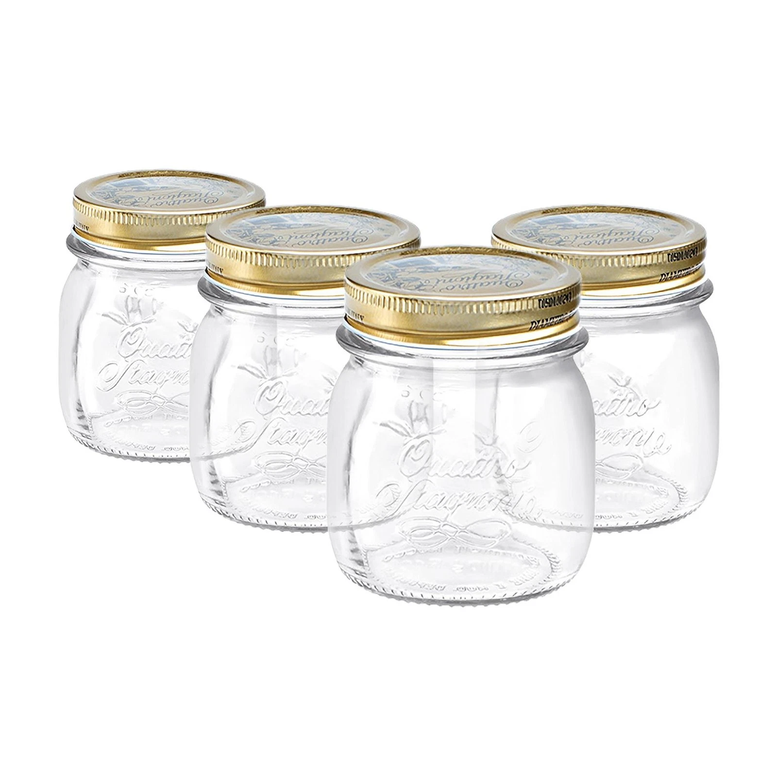 Quattro Stagioni Glass Preserving Jars - 250ml - Clear - Pack of 4