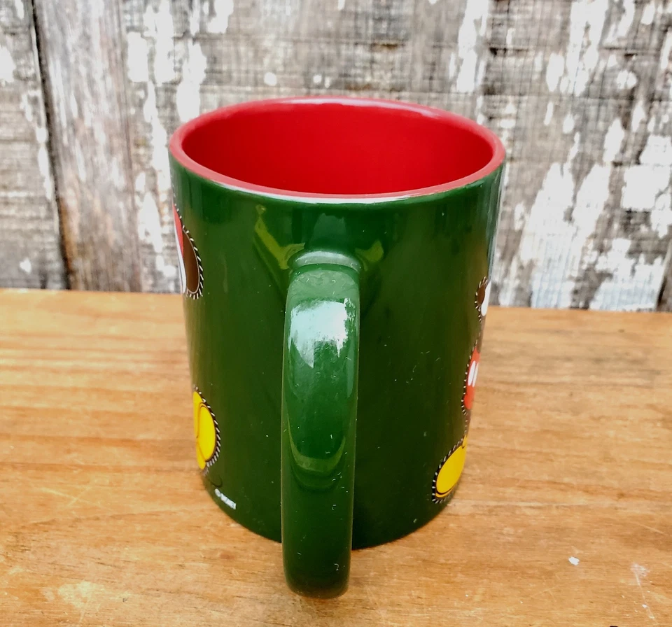 Фарфоровая кружка Disney's Mickey Mouse рождественское издание зеленая и красная коллекционная - Изображение 2 из 4