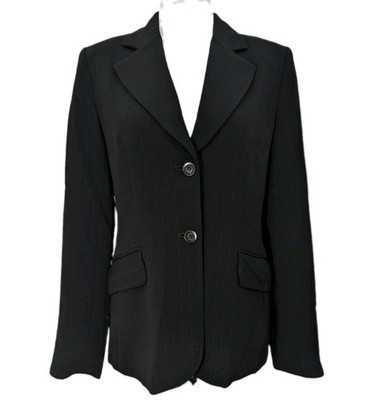 Context Black Pinstriped Workwear Blazer Women's Size 4