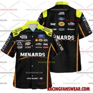 Ryan Blaney Nascar Racing 2026 Uniform Apparel Clothes Hawaiian Polo Shirts