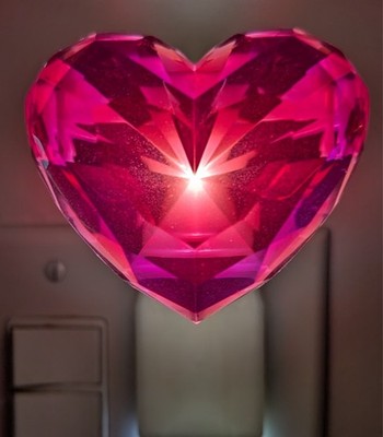 Bath & Body Valentine Heart Love Pink crystal Wallflower Night light Plug New!