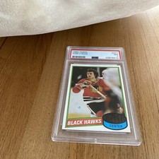 1980 (1980/81) Topps #247 Tom Lysiak (Black Hawks)    PSA 7