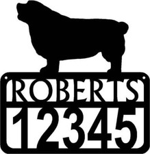 Clumber Spaniel Personalized Dog Sign with Name  House Numbers - Made in USA