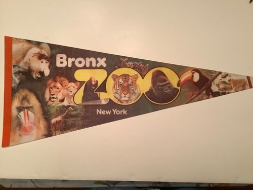 Vintage Bronx Zoo New York Pennant Souvenir-28”