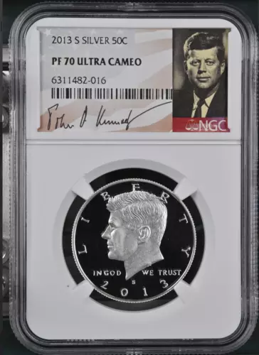 :2013-S S50C SILVER KENNEDY HALF DOLLAR NGC PF70UC RARITY R3 TOP POP