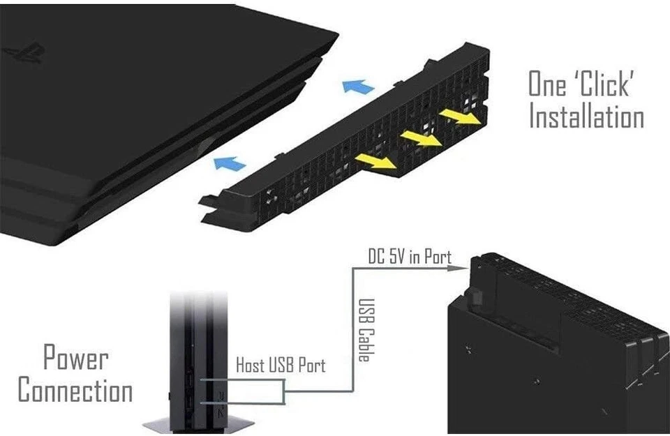 Ventilador de refrigeración externo Boosting Turbo Cooler para consola de juegos Playstation PS4 Pro Foto 4 de 4