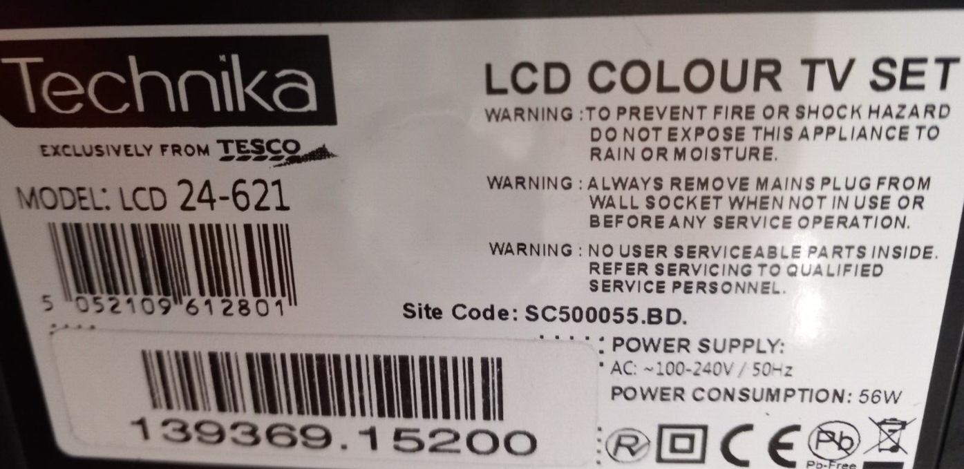 24" Technika 12V & 240V FREEVIEW DVD COMBI TV WITH HDMI INPUT MODEL LCD
