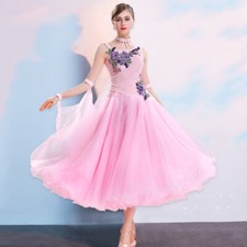 Latin Ballroom Dance Dress Modern Salsa Waltz Standard Long Dress N105 4 Colors