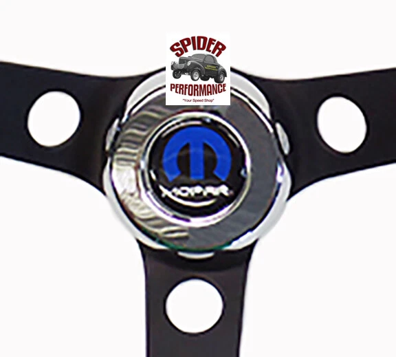 1970-1977 DODGE steering wheel MOPAR 14 1/2" CLASSIC BLACK - Image 3 of 4