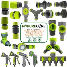 Garden Hose Connectors & Fittings Set – | Hozelock Compatible | Lime Green