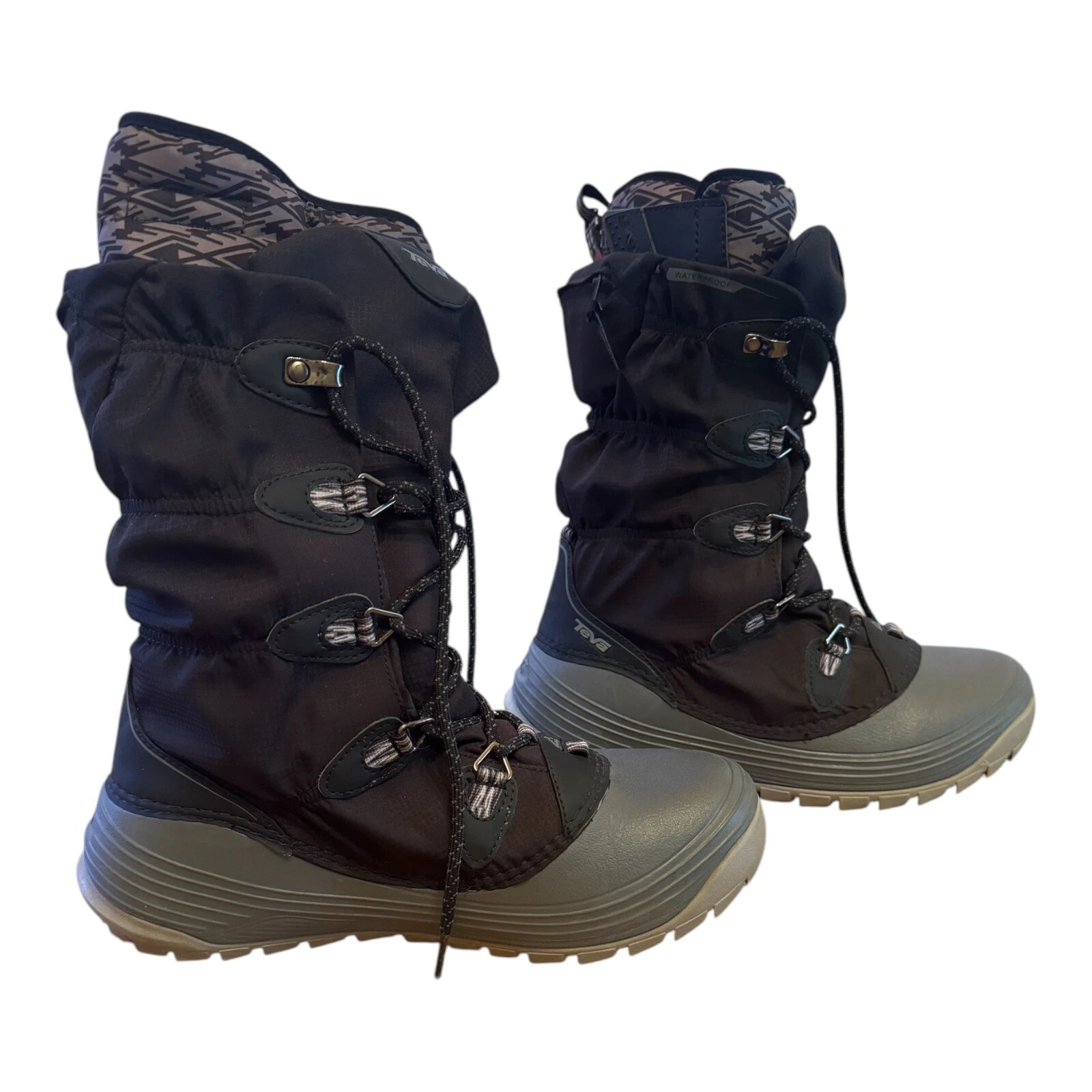 TEVA JORDANELLE BLACK INSULATED WINTER BOOTS WATERPROOF SNOW BOOTS WOMENS SZ 7