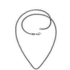 18K White Gold Filled 3mm wide 18"/20"/22/24/28/32 inch Round Box Chain Necklace