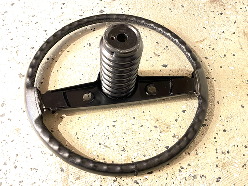 FORD CAPRI MK2 1974-77 STEERING WHEEL LEATHER BLACK+cover/pad 74EB-3600-DAFA NOS - Picture 5 of 12