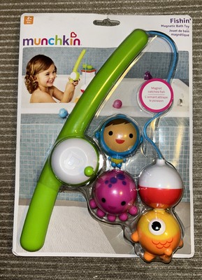 Munchkin Fishing Toy Magnet Catcher Fish Bath Recreation For 2+  Years New