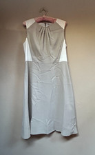Elie Tahari Womens Rosario A-Line Dress Sleeveless Colorblock Gray Ivory Size 10