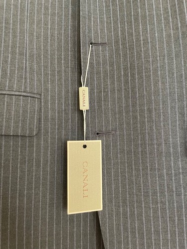 Canali Gray Chalk Stripe Wool Suit 42L (Eu 52) NWT - Picture 5 of 11