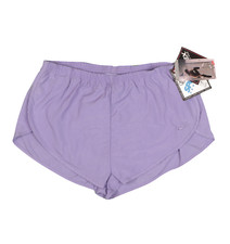 NOS Vtg 90s Nike Womens Large Spell Out Lined Nylon Jogging Running Shorts Lilac