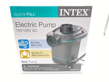 Intex 120V Quick Fill AC Electric Air Pump with 3 Nozzles, Black Brand New