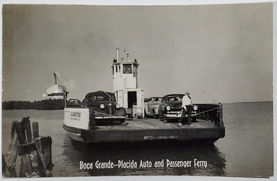 RPPC Boca Grande Placida Auto and Passenger Ferry Postcard Z4