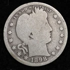 1898-S Silver Barber Quarter GOOD FREE SHIPPING