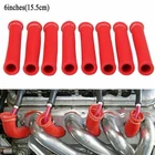 8PCS 2500° Spark Plug Wire Boots Heat Shield Protector Sleeve Cover For SBC BBC