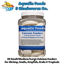 Calcium Feeders, 90 Small/Medium/Large Discs for Shrimp, Snails, Crabs, Crayfish