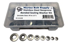 Stainless Steel Bonded Sealing Washer Assortment Kit Marine Bolt Supply 8-111428