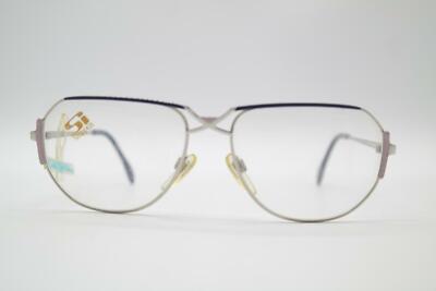 Vintage Stepper SI 505 Silber Violett Pink Oval Brille Brillengestell NOS