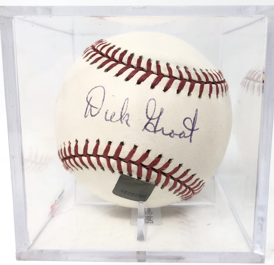 Бейсбольный мяч с автографом Дика Гроата из MLB TOPPS ARCHIVES RESERV 2001 OML - Изображение 3 из 4