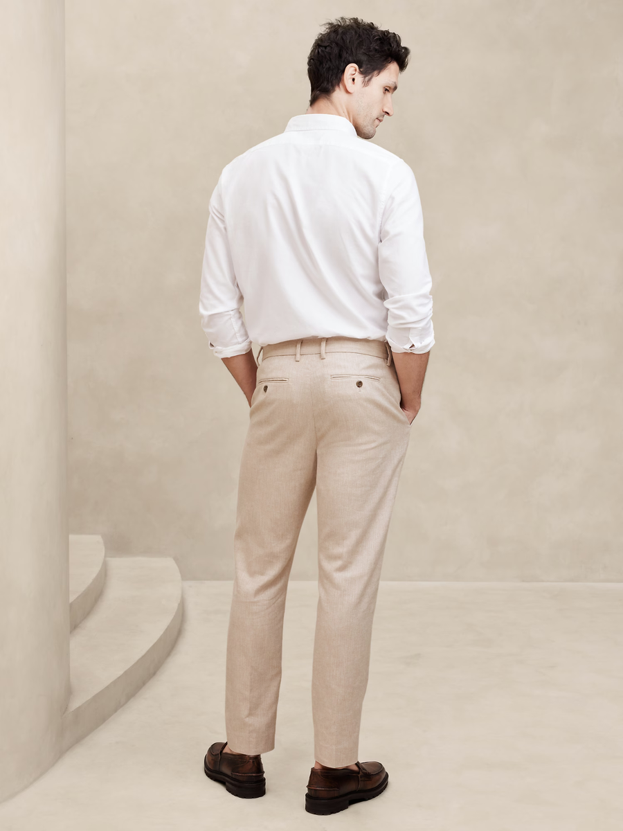 NEW Banana Republic 36/30 Tailored-Fit Linen-Blend Trouser