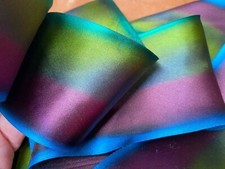 silk ribbon 2.5" on the bias hand dyed 1yd made in USA sea cave