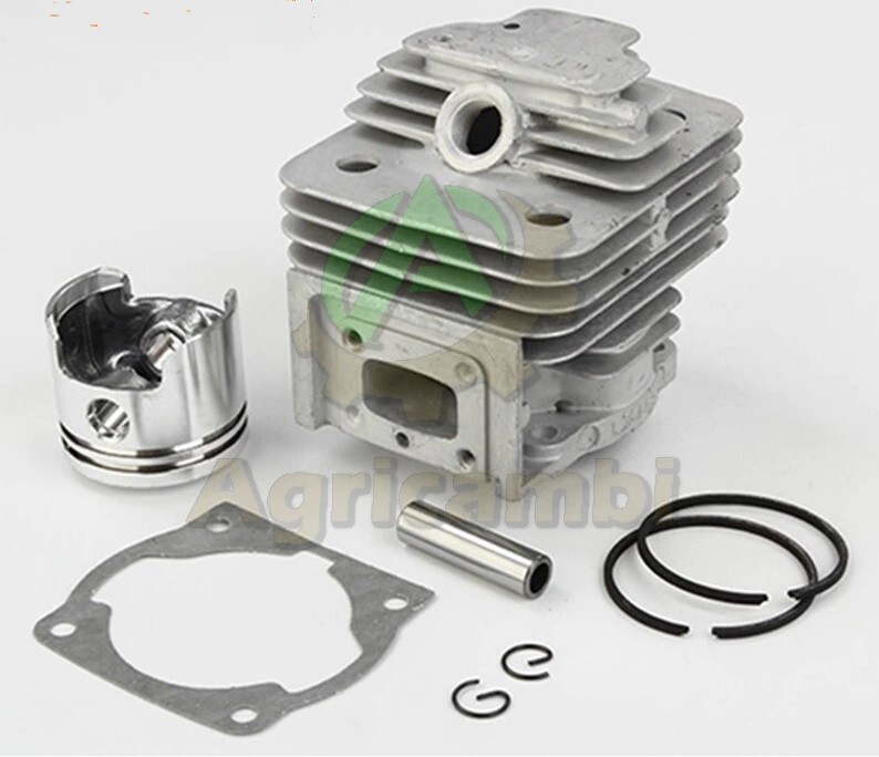 Cilindro e pistone decespugliatore 43 cc con fasce e spinotto e guarnizione