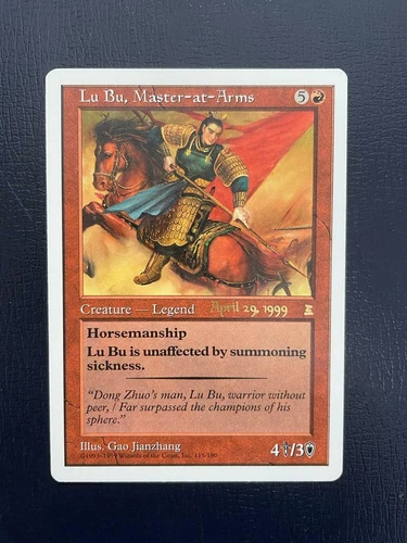MTG PROMO PORTAL THREE KINGDOMS LU BU MASTER AT ARMS NM P3K RED APR 1999 RARE