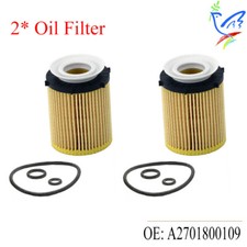 2Sets New Oil Filter for Mercedes-Benz W205 X156 X253 W447 R172 2.0L 2701800109