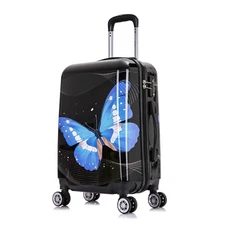 InUSA Print 20" Hard Shell Carry On Luggage Spinner Wheels Travel Suitcase