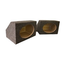 Pair 6x8 Angled Wedge Speaker Box Pods, With Terminals Set of Two 6 X 8 Gray