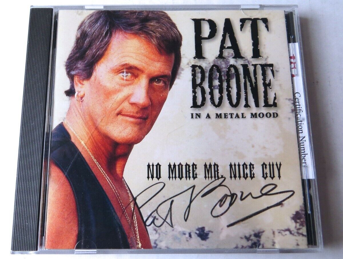 Pat Boone Autographed Signed Cd Booklet No More Mr. Nice Guy JSA