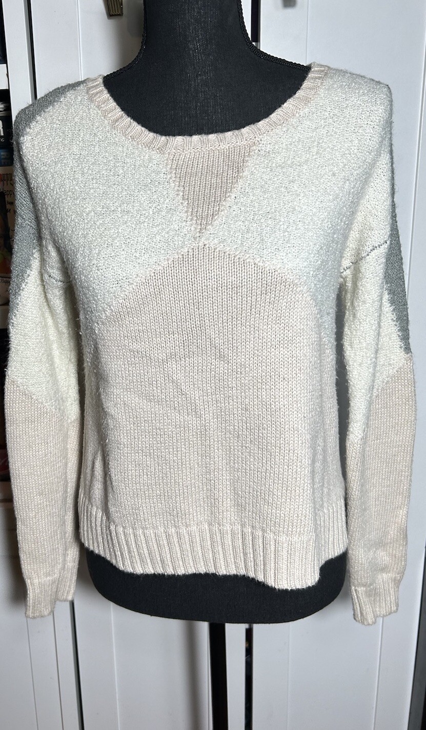BCBGeneration Womens Pullover Colorblock Cream Gr… - image 1
