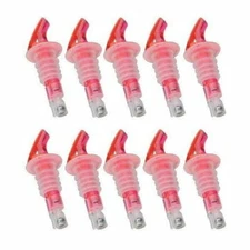 Measured Liquor Shot Pour Spout "RED" Precision Pour Brand Made in USA (10 Pack)