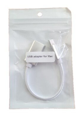 USB Adapter for MAC Female USB Port with USB-C Male End White 6 Inches