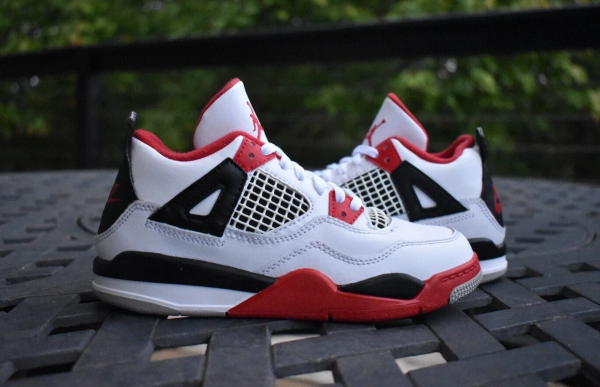 Nike Air Jordan 4 Retro OG PS Fire Red BQ7669 160 Little Kids