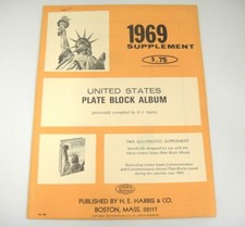 Harris 1969 United States Plate Block Album Supplement 460 Commemoratives Nos Harris 1969 United States Plate Block Album Supplement 460 Commemoratives Nos