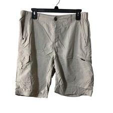 COLUMBIA OMNI-SHADE SUN PROTECTION SHORTS KHAKI MENS 34 X 10