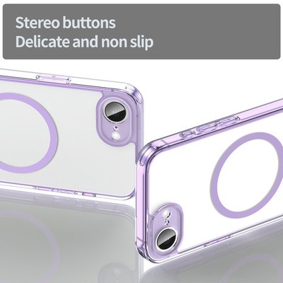 For iPhone 16e, Luxury Crystal Clear Acrylic Wireless Charge Back Cover Case