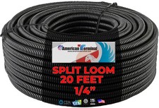 20 Ft 1/4" Split Wire Loom Conduit Polyethylene Tubing Black Color Sleeve Tube
