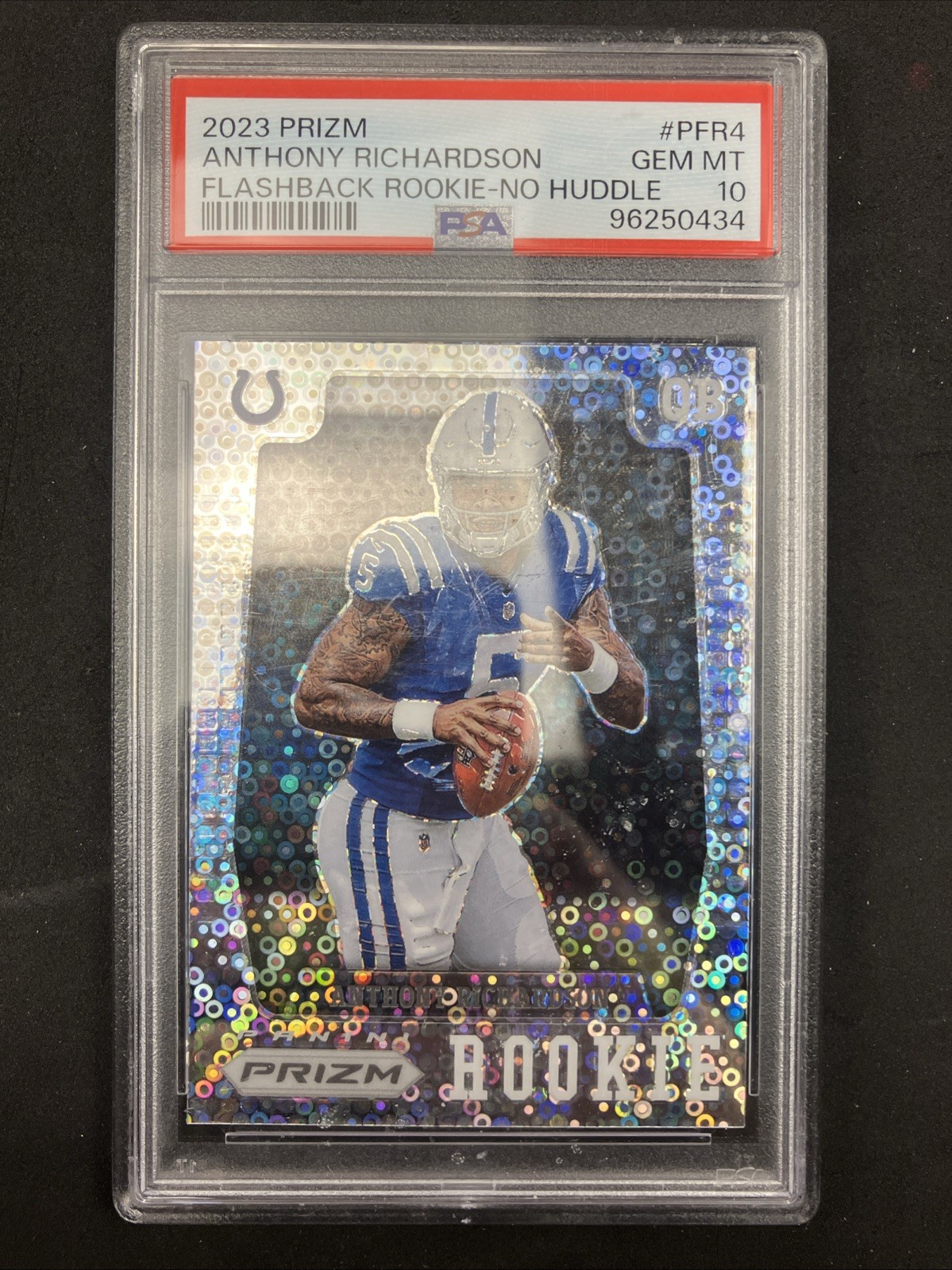 ANTHONY RICHARDSON 2023 Panini Prizm Rookie RC Flashback No Huddle Prizm PSA 10