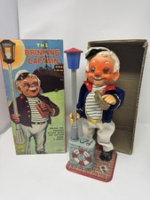 Vintage 1960’s Battery Op Drinking Captain Toy S & E Japan # 4101 Amico WORKS