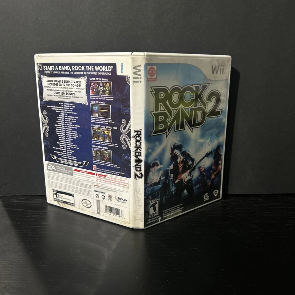 Rock Band and Rock Band 2 Nintendo Wii 2008 Bundle Lot of 2 Games Scratched  - Image 4 of 4