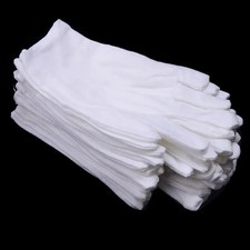 1/10Pairs White Cotton Inspection Gloves – Soft Jewelry Coin Work Gloves