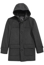 Lauren Ralph Lauren Big Boys Classic Wool Hooded Coat 10R Charcoal - NWT $250